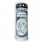 Nagrobna sveča Premium M5 z motivom Angelček - v spomin